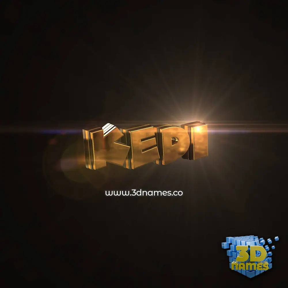 kedi in Golden Sparkle style - 3D name wallpaper