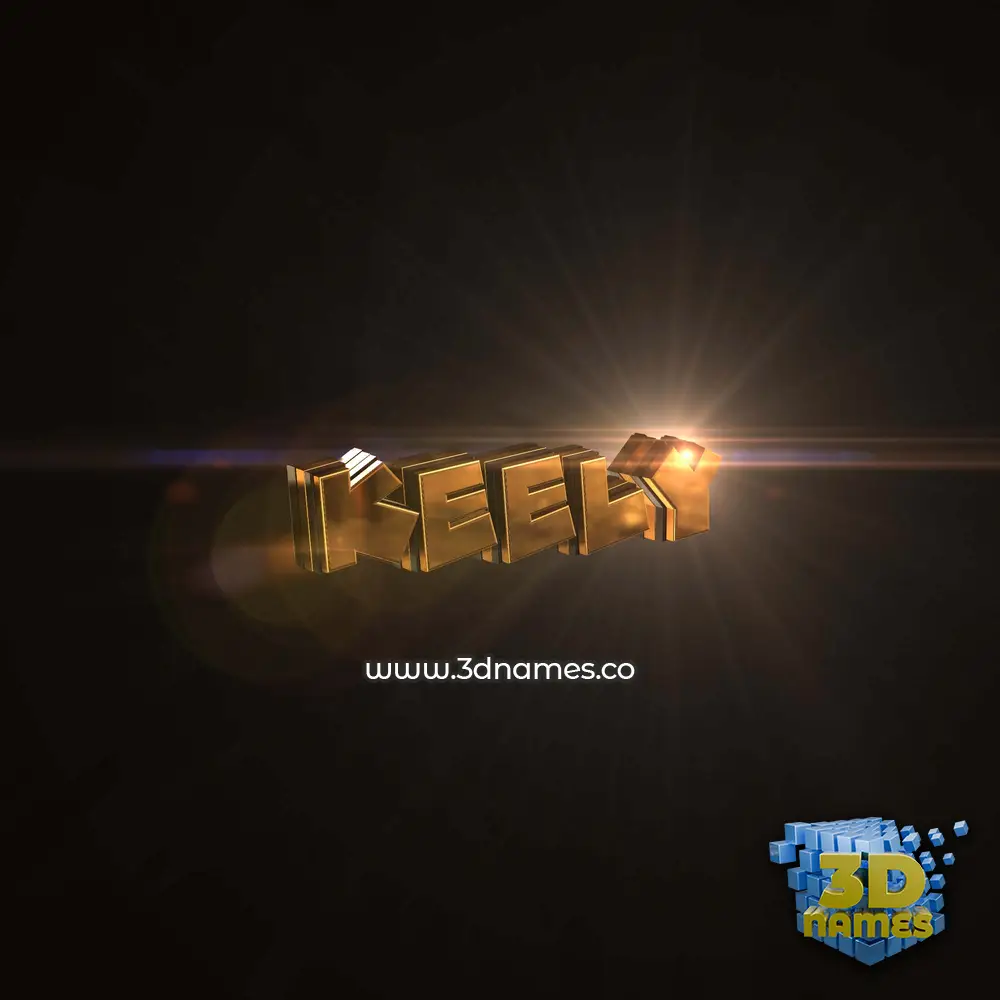 keely in Golden Sparkle style - 3D name wallpaper