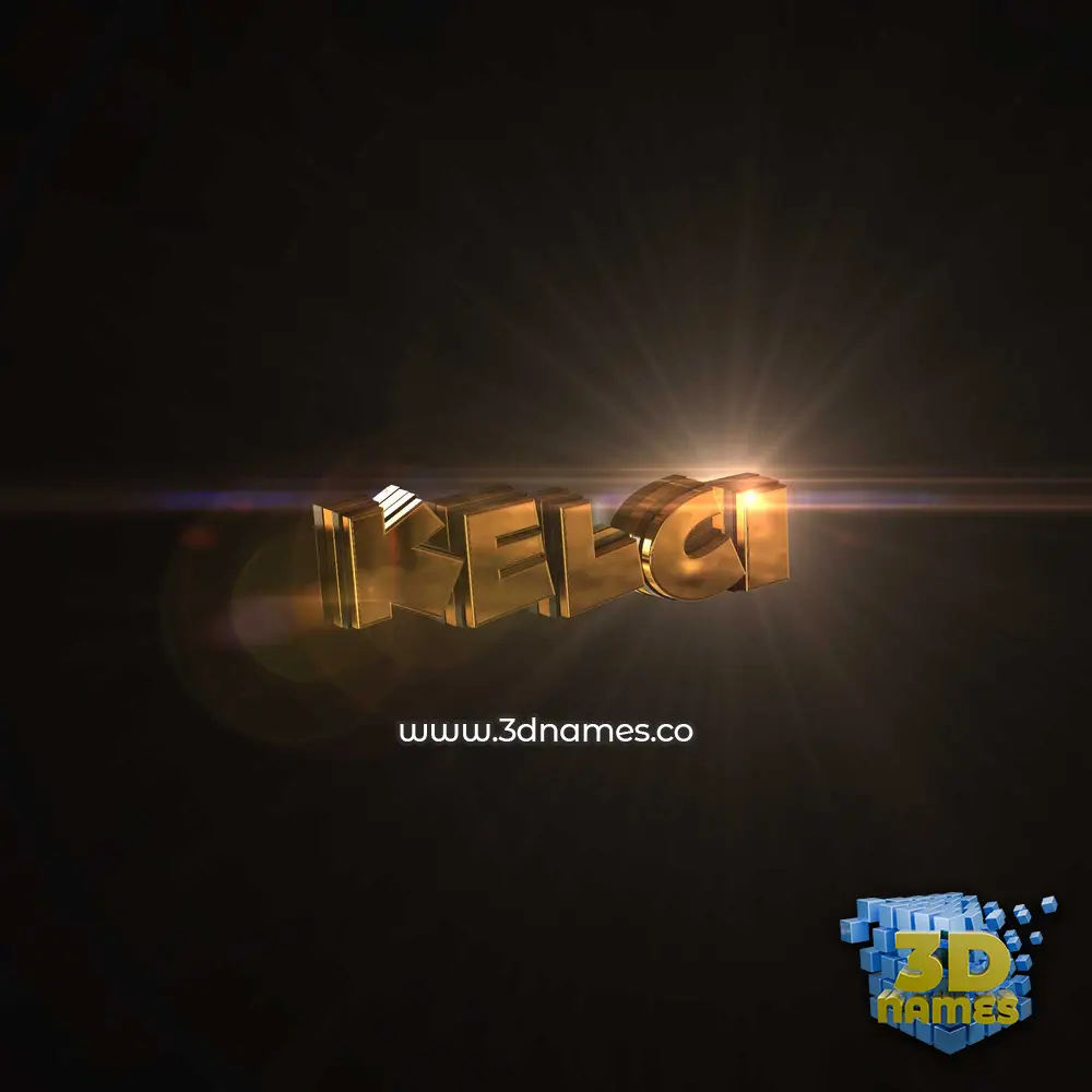 kelci in Golden Sparkle style - 3D name wallpaper