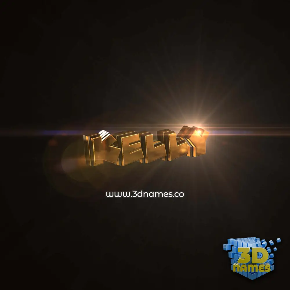 kelly in Golden Sparkle style - 3D name wallpaper