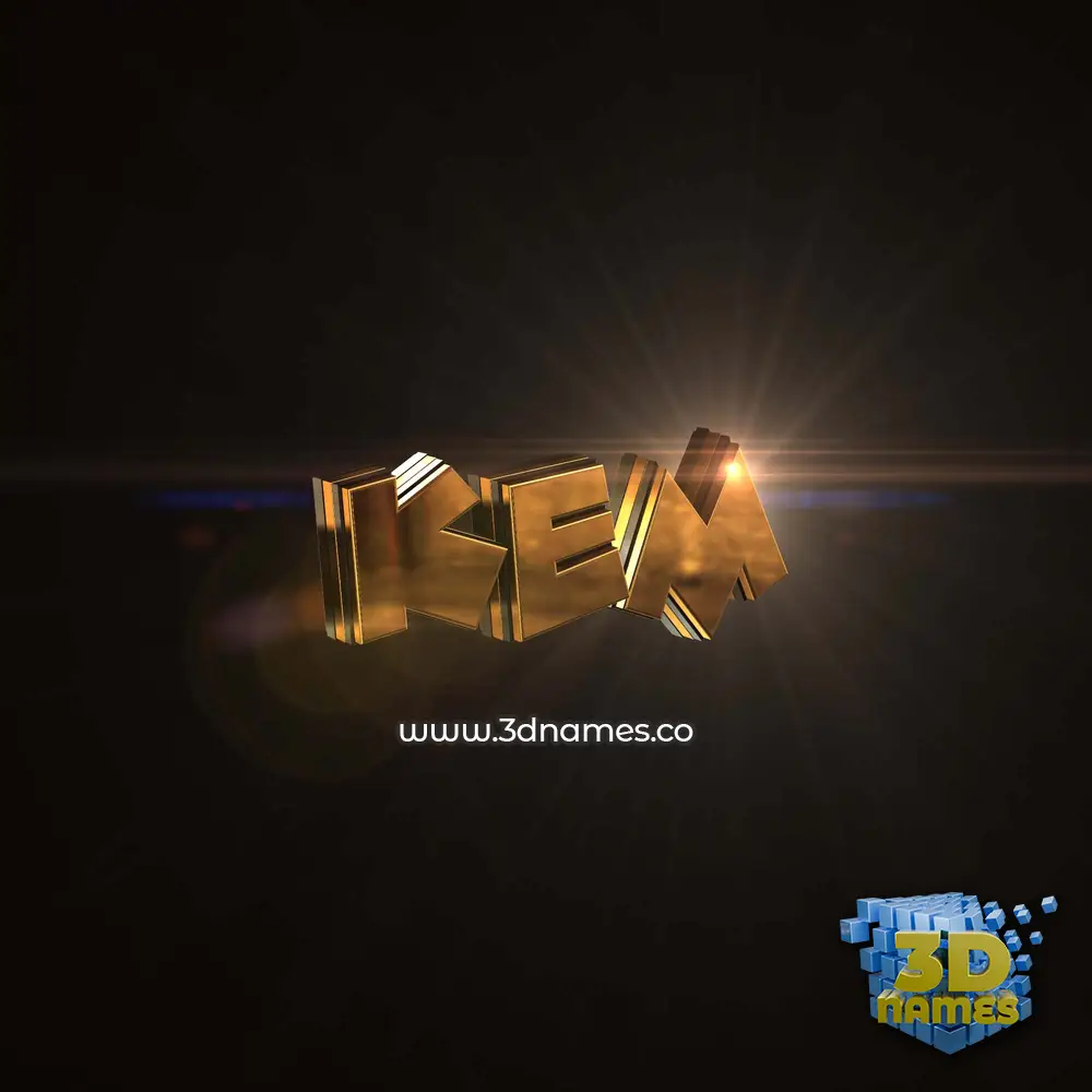 kem in Golden Sparkle style - 3D name wallpaper