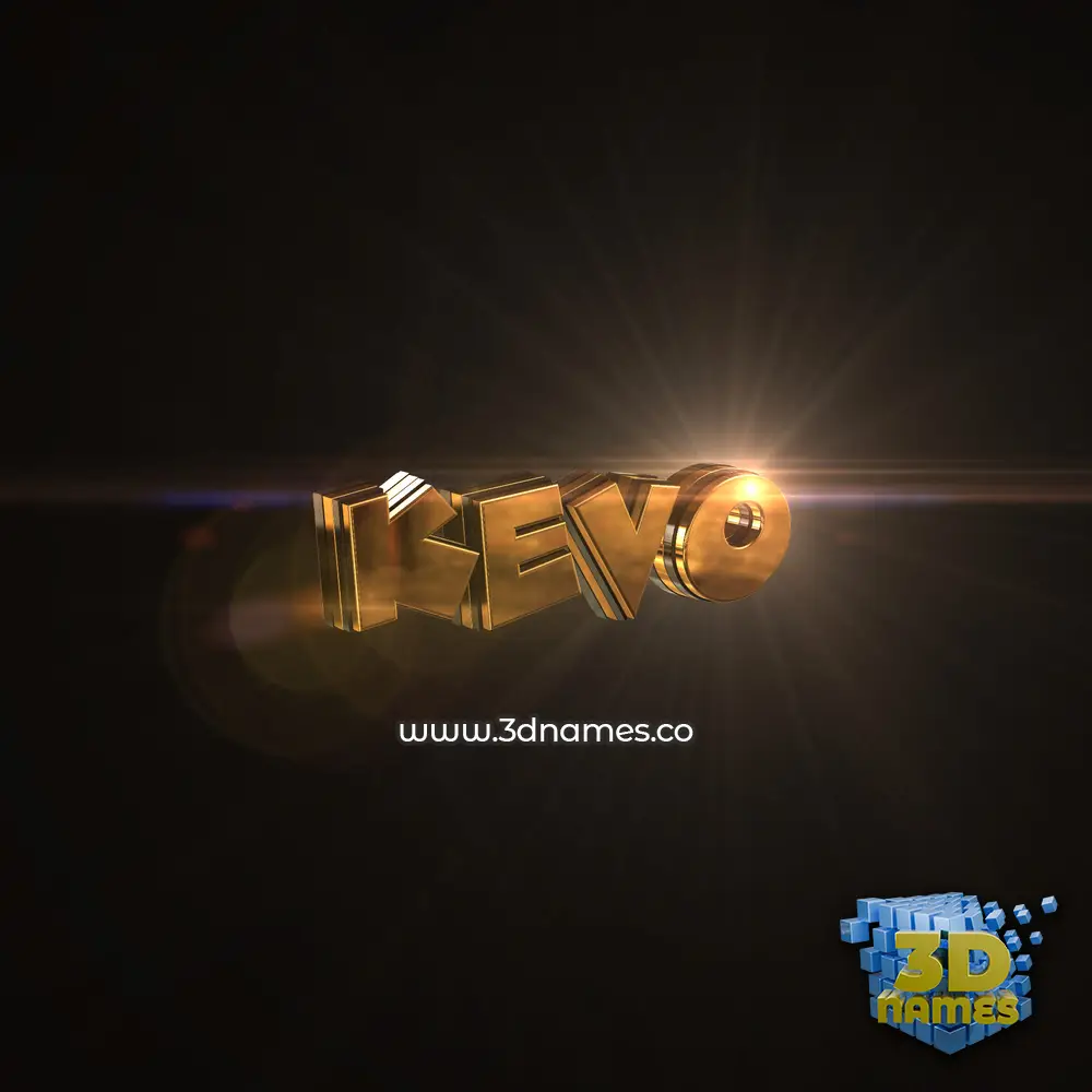 kevo in Golden Sparkle style - 3D name wallpaper