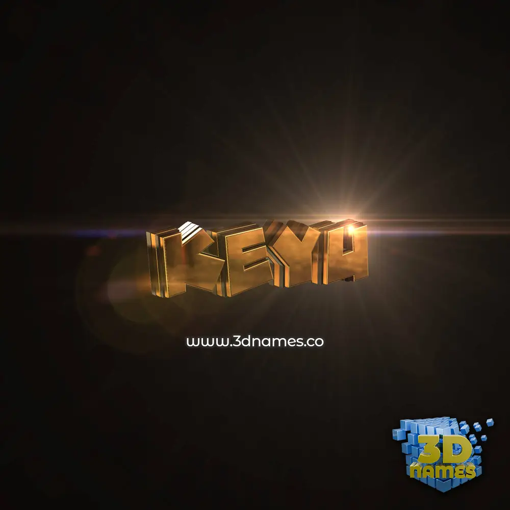 keyu in Golden Sparkle style - 3D name wallpaper