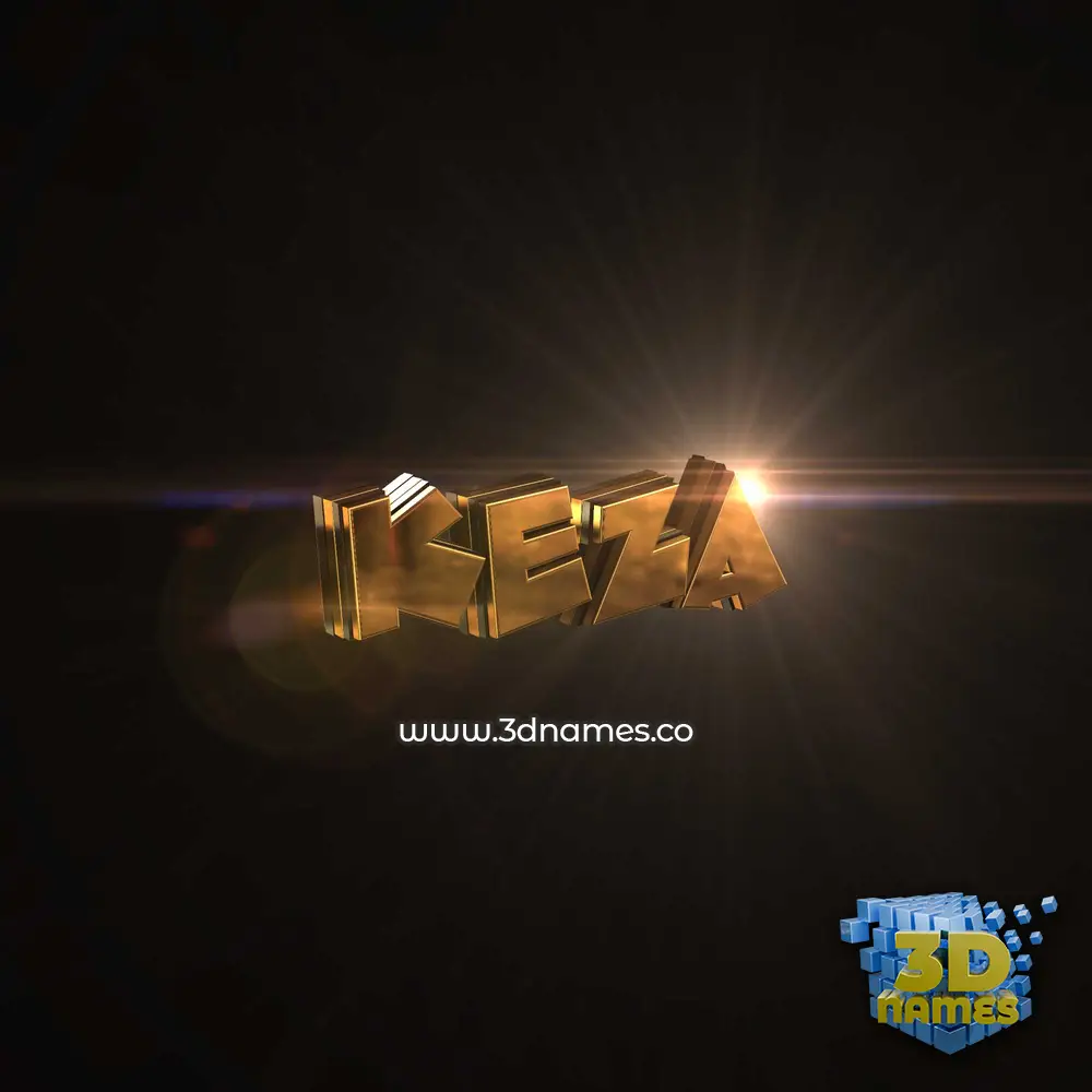 keza in Golden Sparkle style - 3D name wallpaper