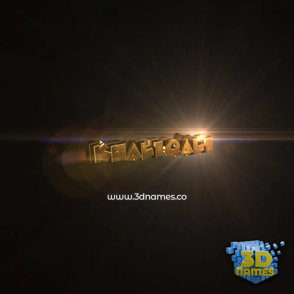 khaliqali in Golden Sparkle style - 3D name wallpaper