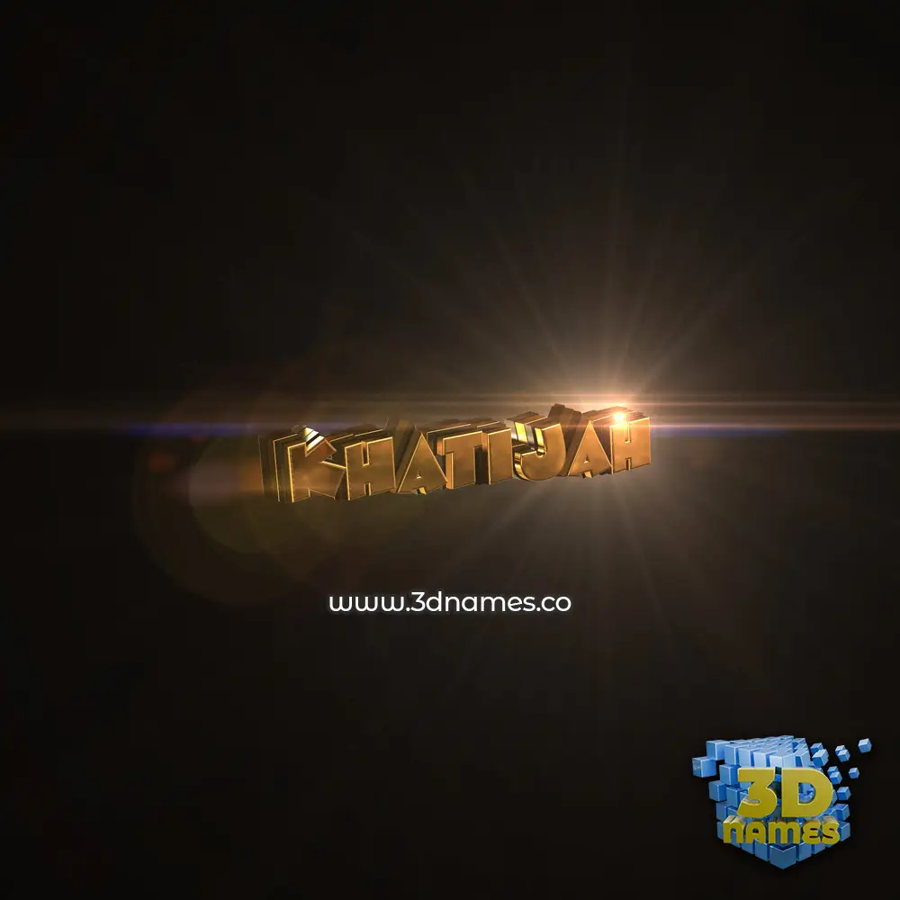 khatijah in Golden Sparkle style - 3D name wallpaper