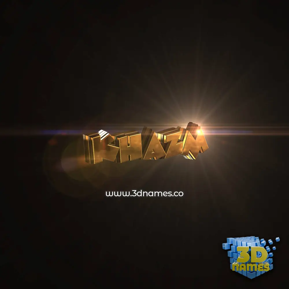 khazm in Golden Sparkle style - 3D name wallpaper