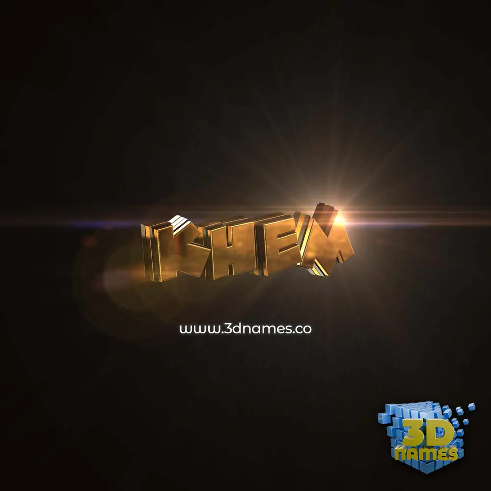 khem in Golden Sparkle style - 3D name wallpaper