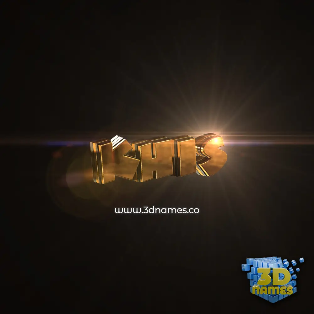 khis in Golden Sparkle style - 3D name wallpaper