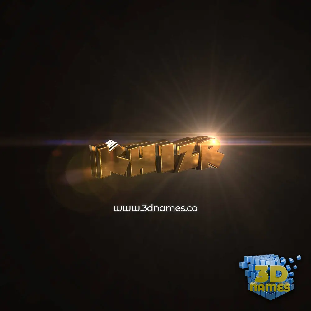 khizr in Golden Sparkle style - 3D name wallpaper