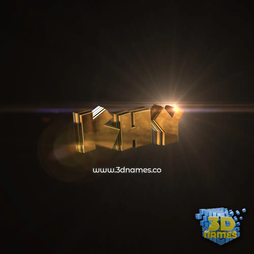 khy in Golden Sparkle style - 3D name wallpaper