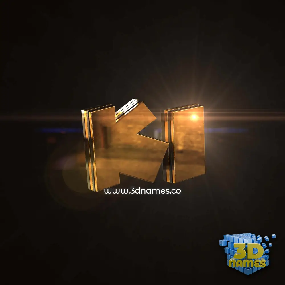 ki in Golden Sparkle style - 3D name wallpaper