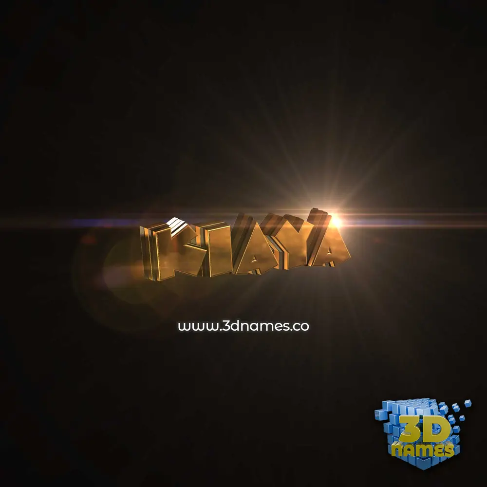 kiaya in Golden Sparkle style - 3D name wallpaper