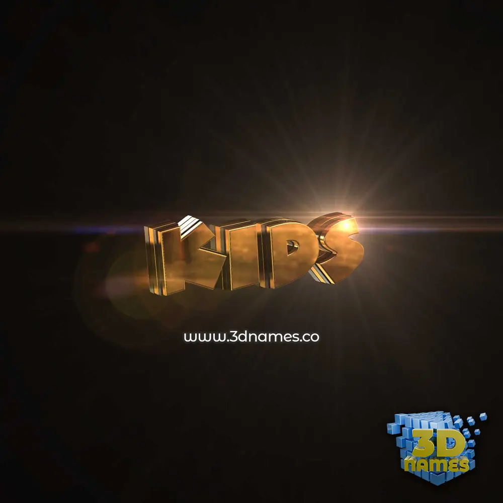 kids in Golden Sparkle style - 3D name wallpaper