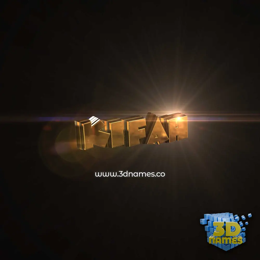 kifah in Golden Sparkle style - 3D name wallpaper