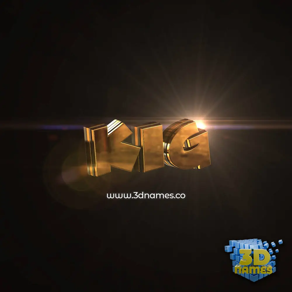 kig in Golden Sparkle style - 3D name wallpaper