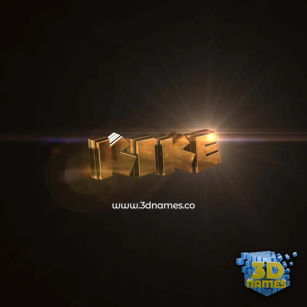 kike in Golden Sparkle style - 3D name wallpaper