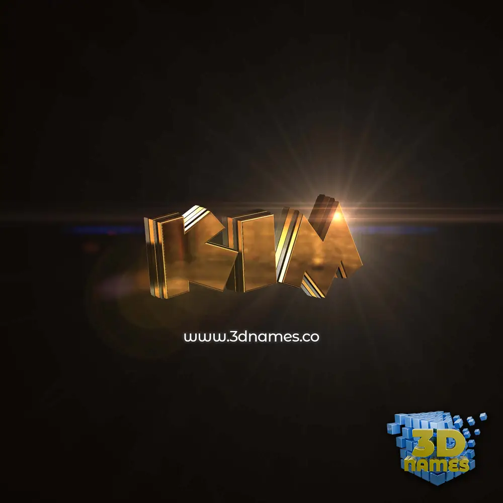kim in Golden Sparkle style - 3D name wallpaper