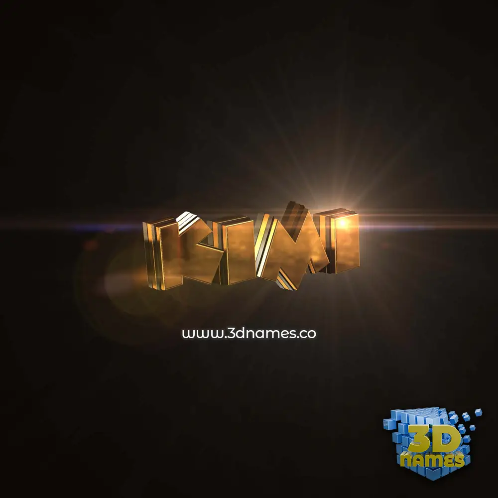 kimi in Golden Sparkle style - 3D name wallpaper