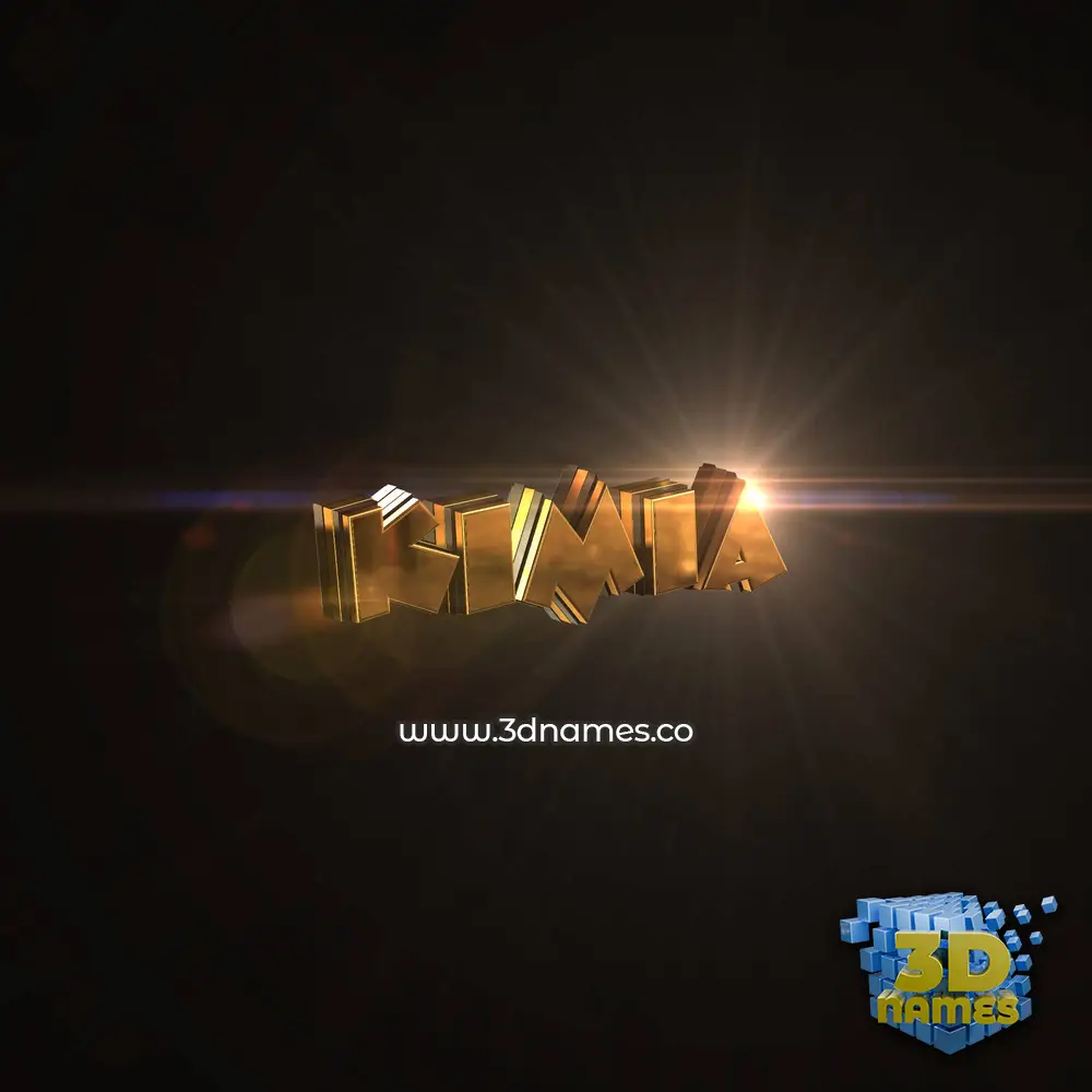 kimia in Golden Sparkle style - 3D name wallpaper