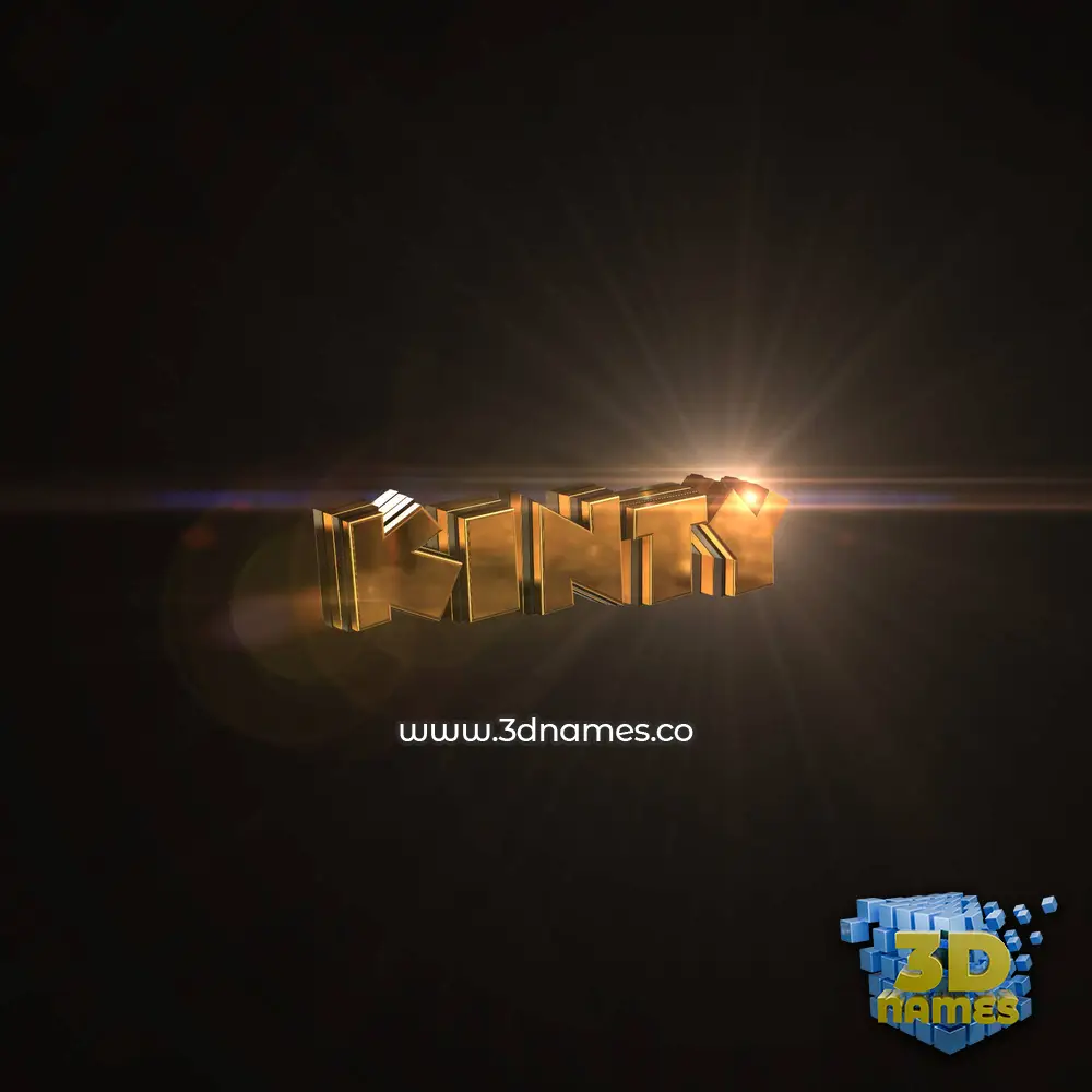 kinty in Golden Sparkle style - 3D name wallpaper