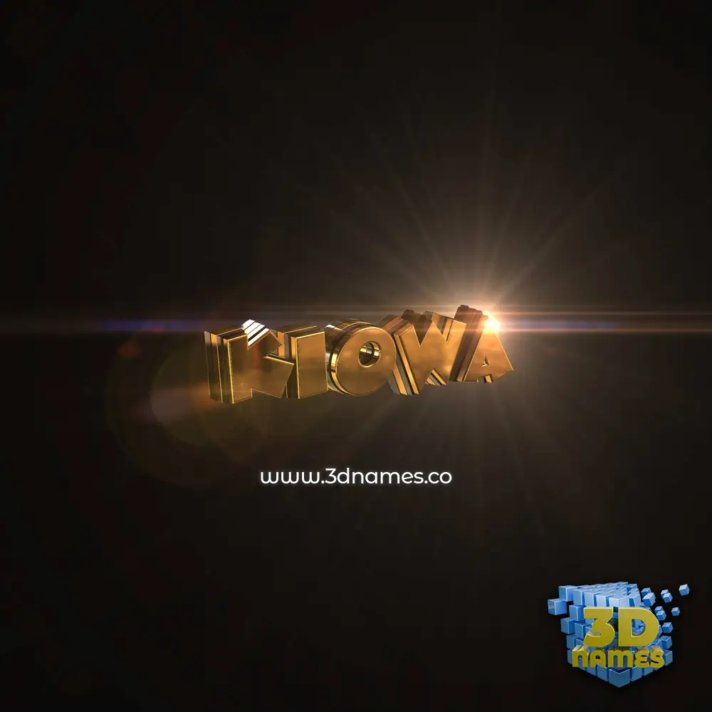 kiowa in Golden Sparkle style - 3D name wallpaper