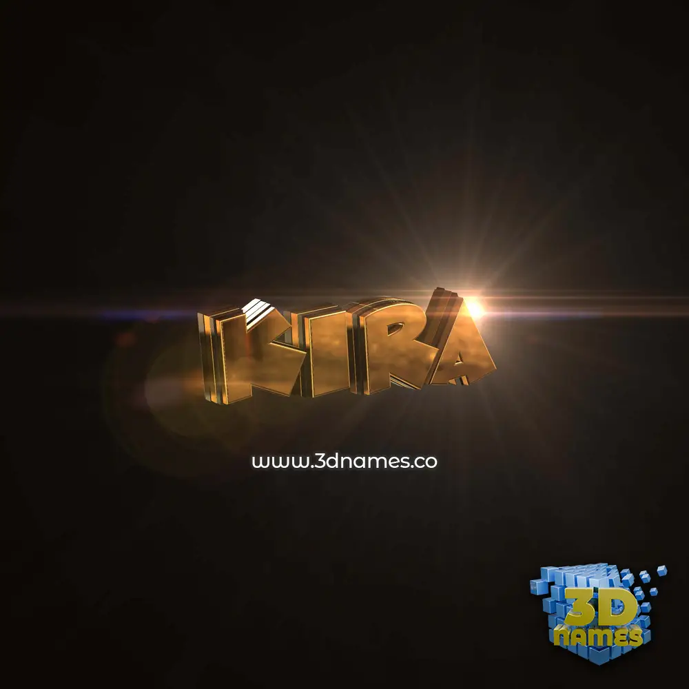 kira in Golden Sparkle style - 3D name wallpaper