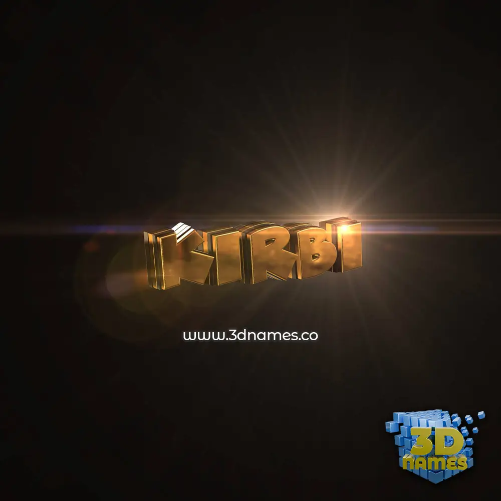 kirbi in Golden Sparkle style - 3D name wallpaper