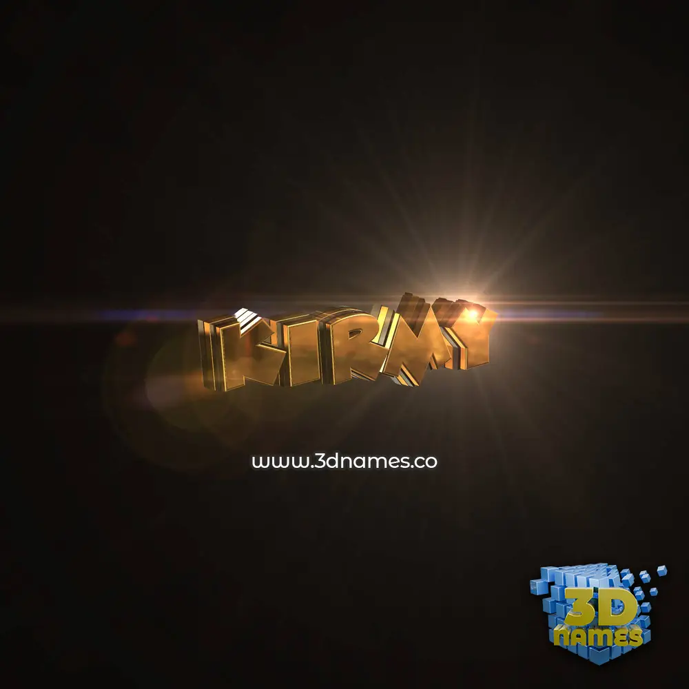 kirmy in Golden Sparkle style - 3D name wallpaper