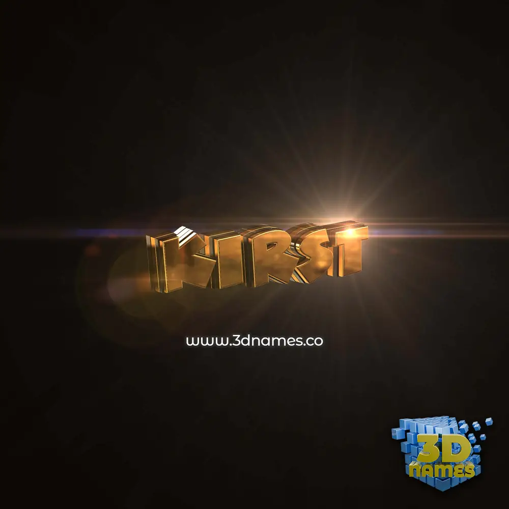 kirst in Golden Sparkle style - 3D name wallpaper