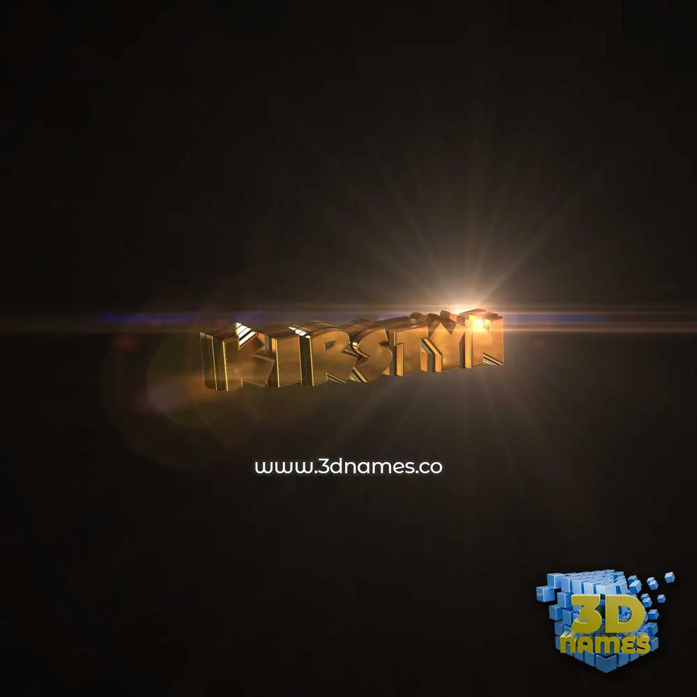 kirstyn in Golden Sparkle style - 3D name wallpaper