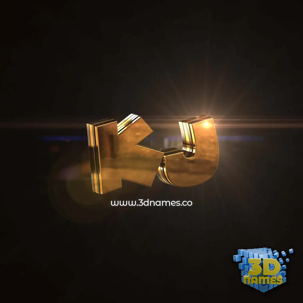kj in Golden Sparkle style - 3D name wallpaper