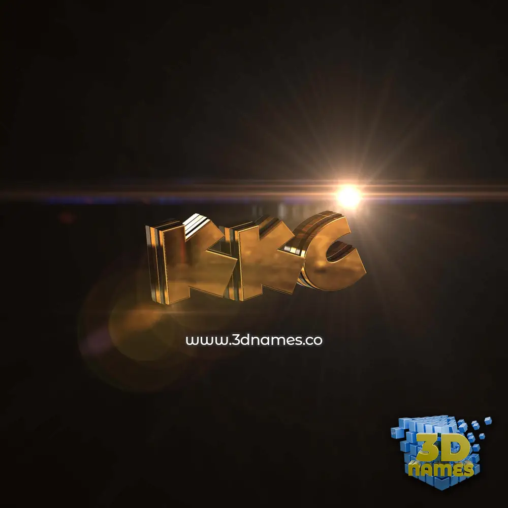 kkc in Golden Sparkle style - 3D name wallpaper