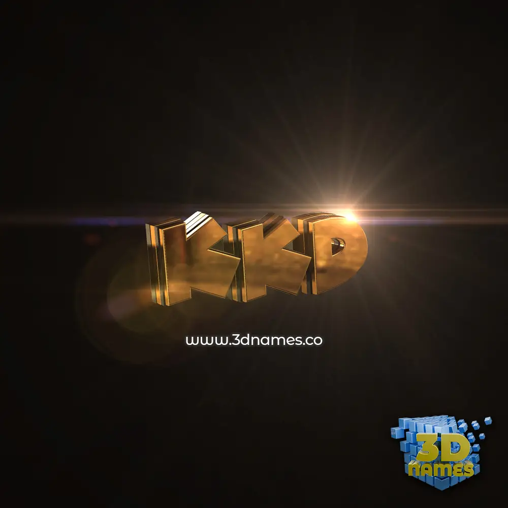 kkd in Golden Sparkle style - 3D name wallpaper