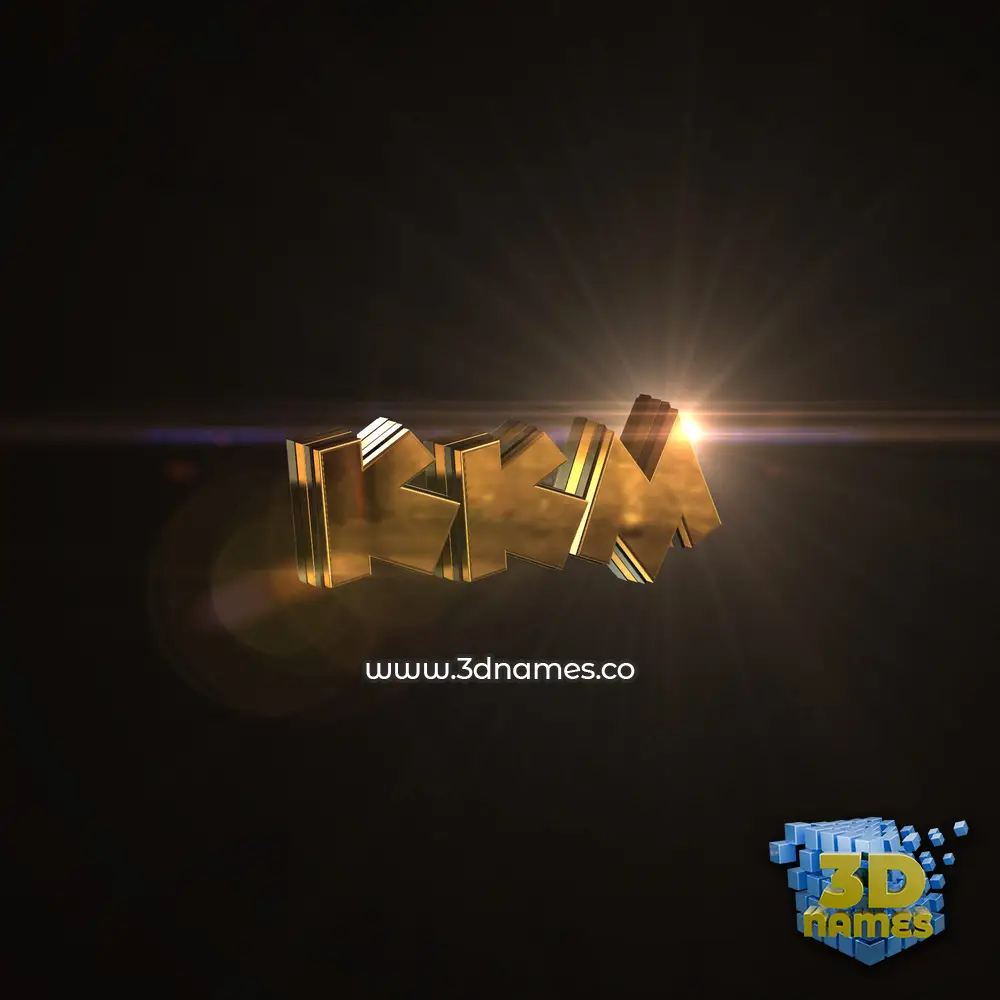 kkm in Golden Sparkle style - 3D name wallpaper