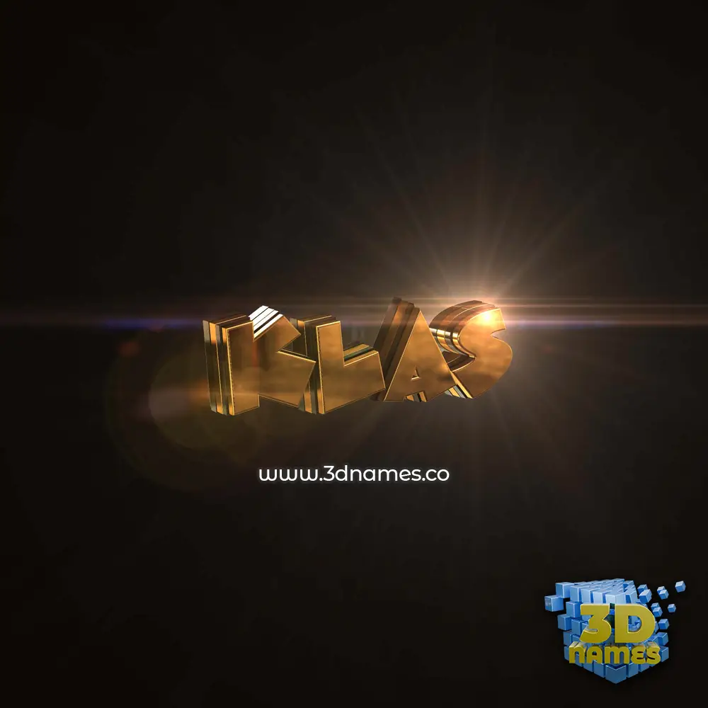 klas in Golden Sparkle style - 3D name wallpaper