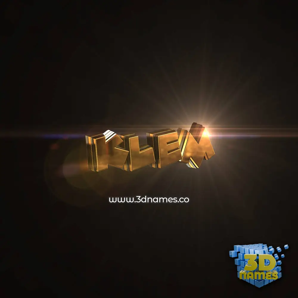 klem in Golden Sparkle style - 3D name wallpaper
