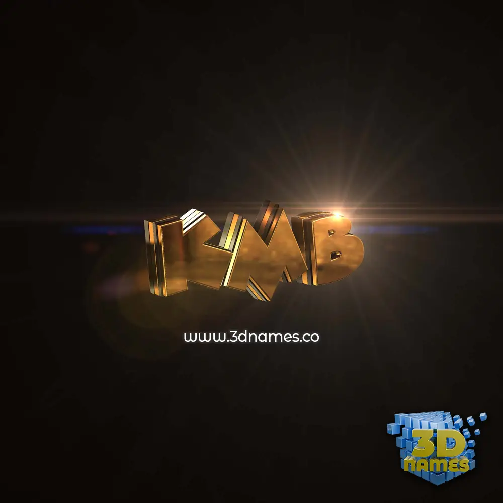 kmb in Golden Sparkle style - 3D name wallpaper