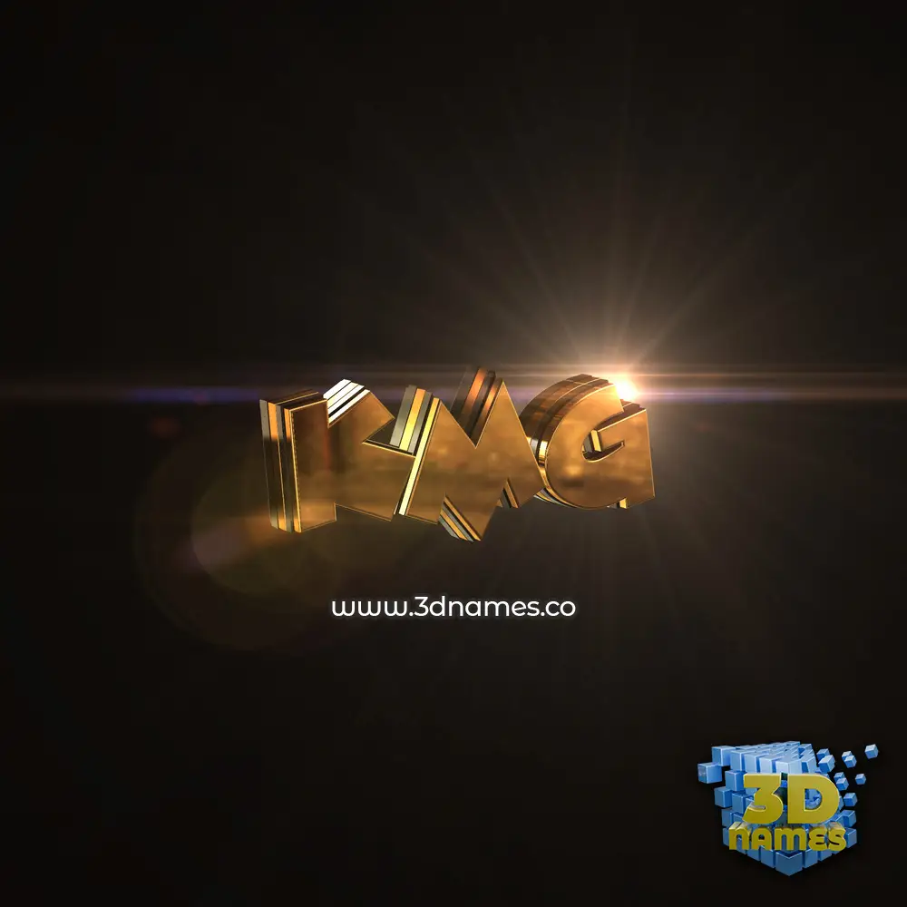 kmg in Golden Sparkle style - 3D name wallpaper