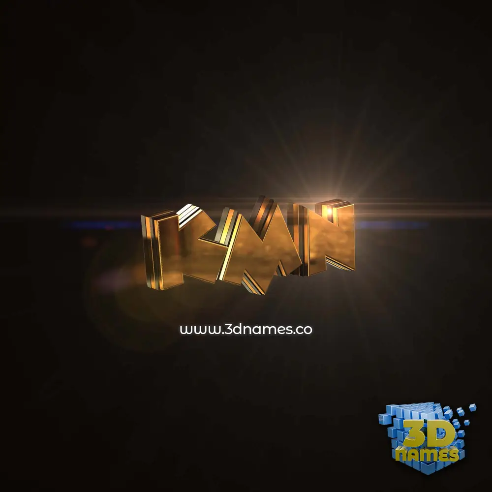 kmn in Golden Sparkle style - 3D name wallpaper