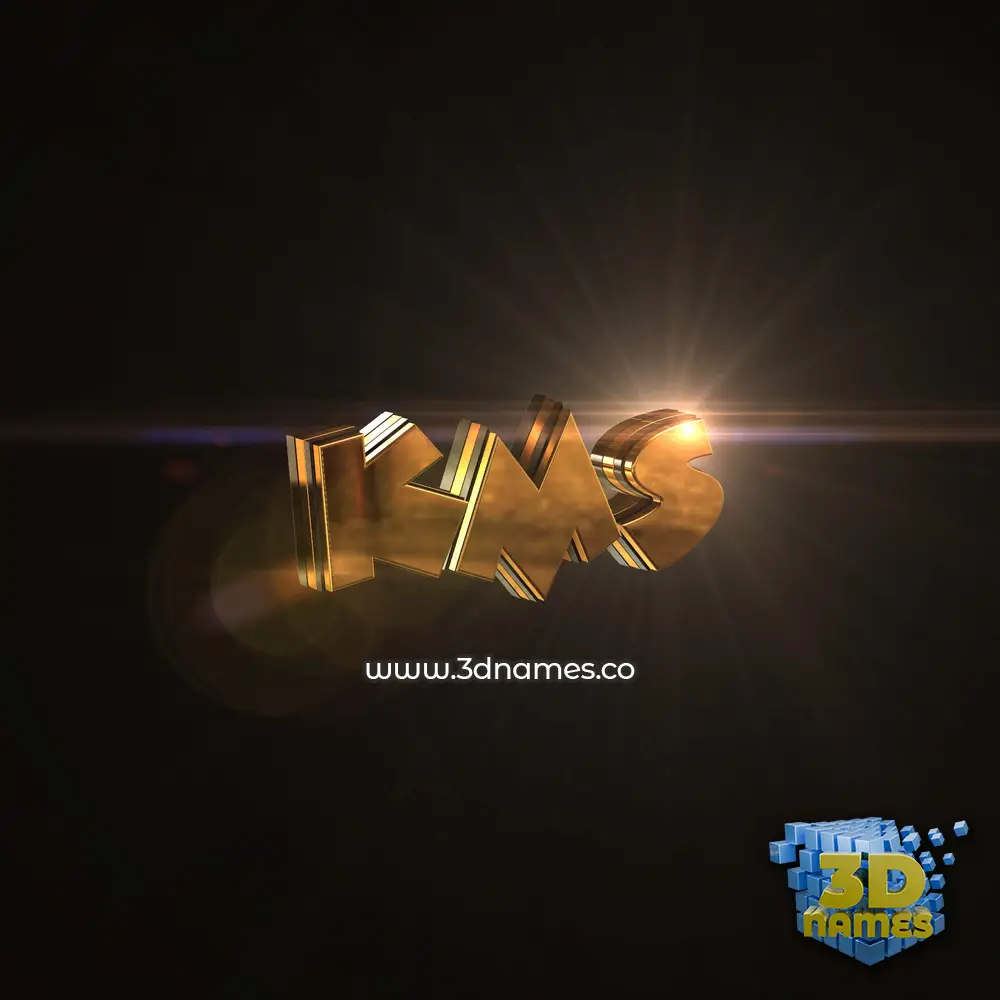kms in Golden Sparkle style - 3D name wallpaper