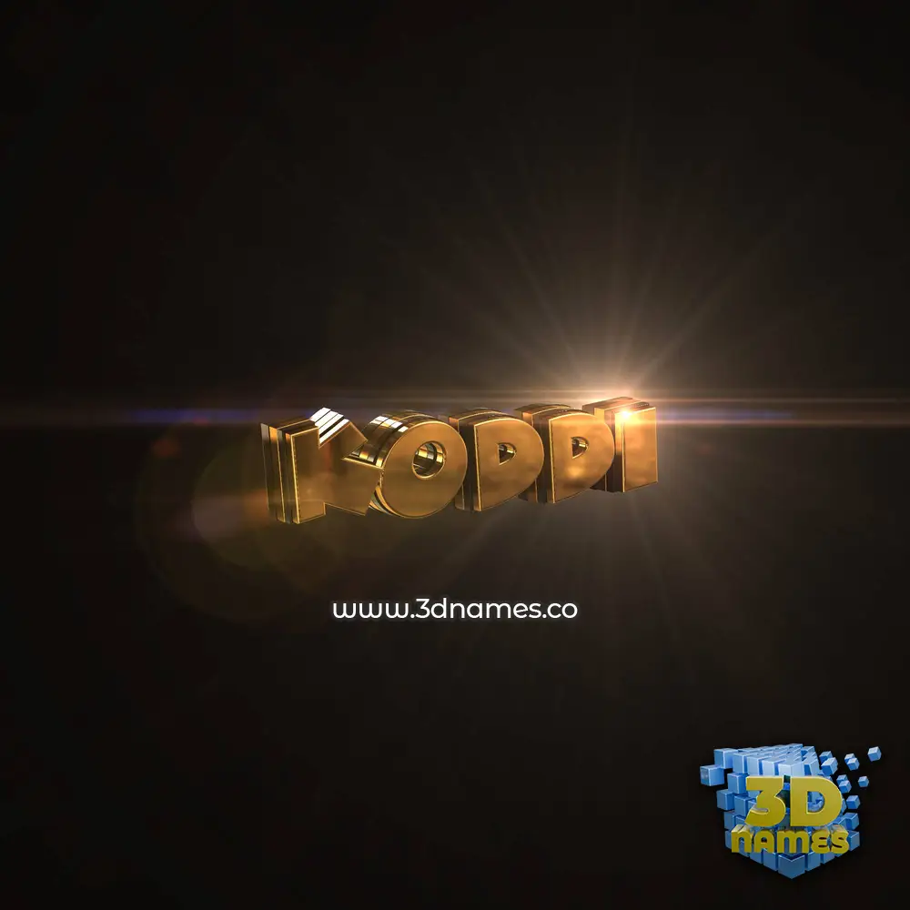 koddi in Golden Sparkle style - 3D name wallpaper