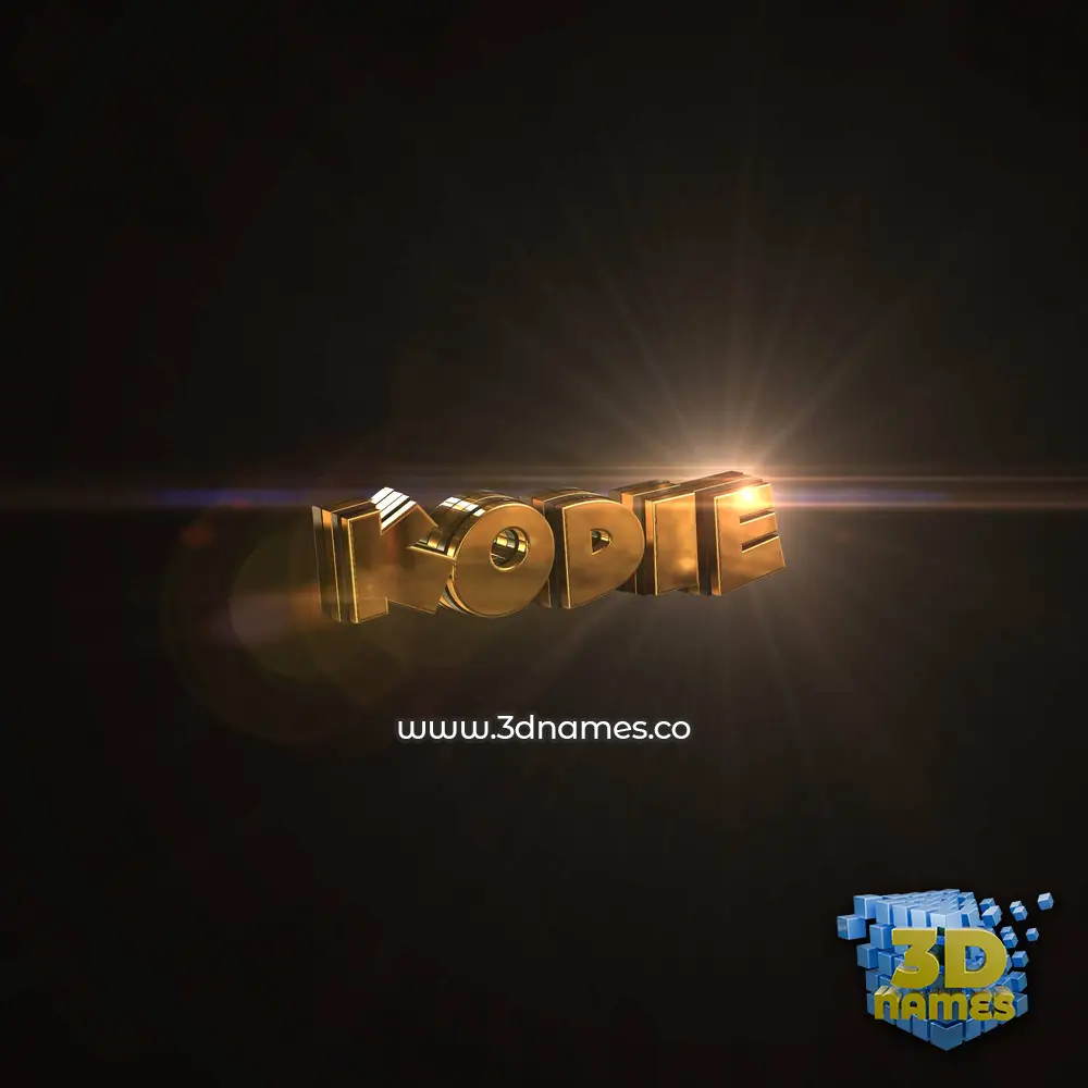 kodie in Golden Sparkle style - 3D name wallpaper