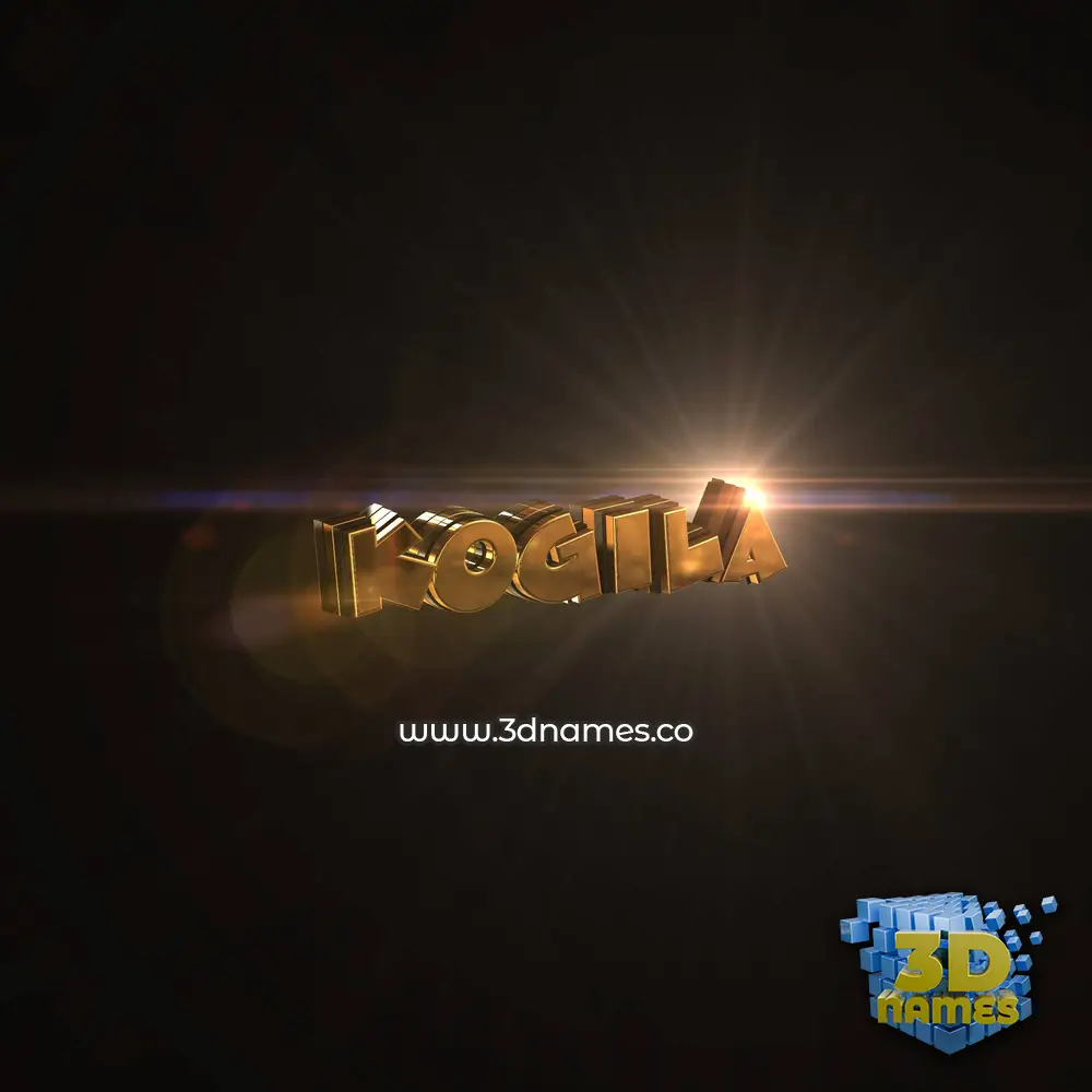 kogila in Golden Sparkle style - 3D name wallpaper