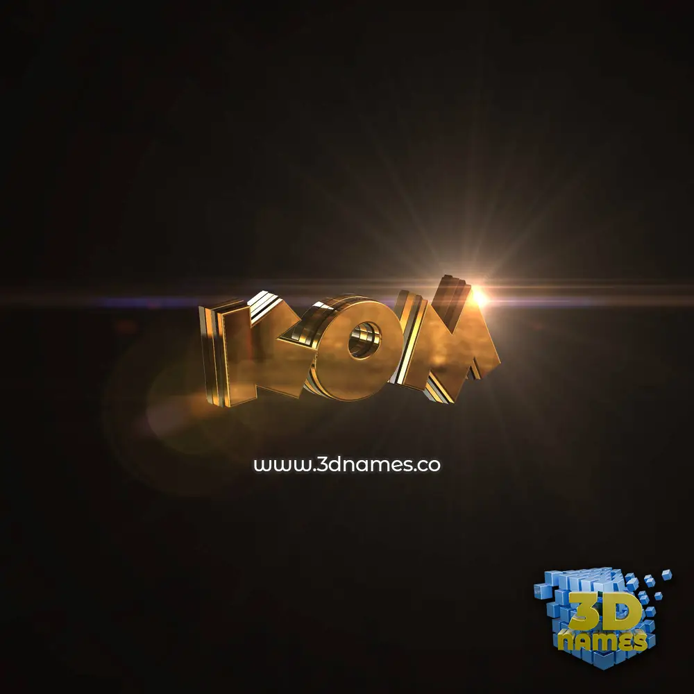 kom in Golden Sparkle style - 3D name wallpaper