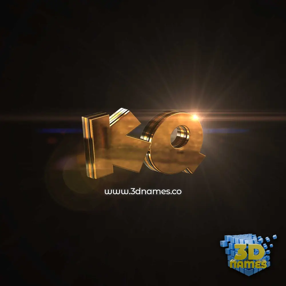 kq in Golden Sparkle style - 3D name wallpaper