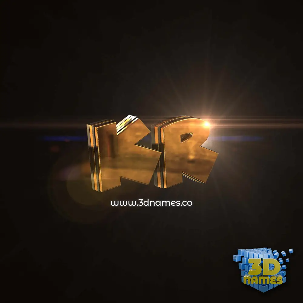 kr in Golden Sparkle style - 3D name wallpaper
