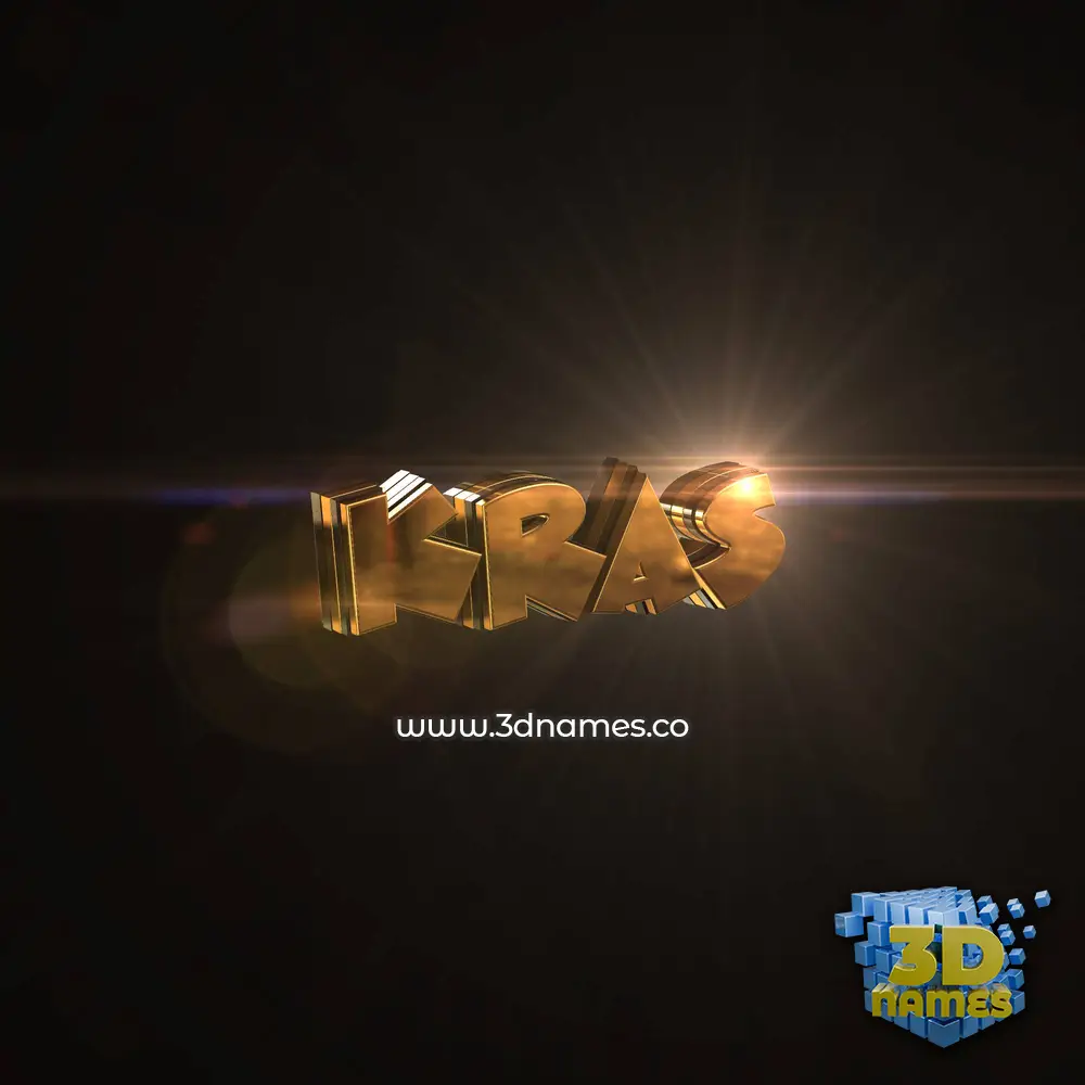 kras in Golden Sparkle style - 3D name wallpaper