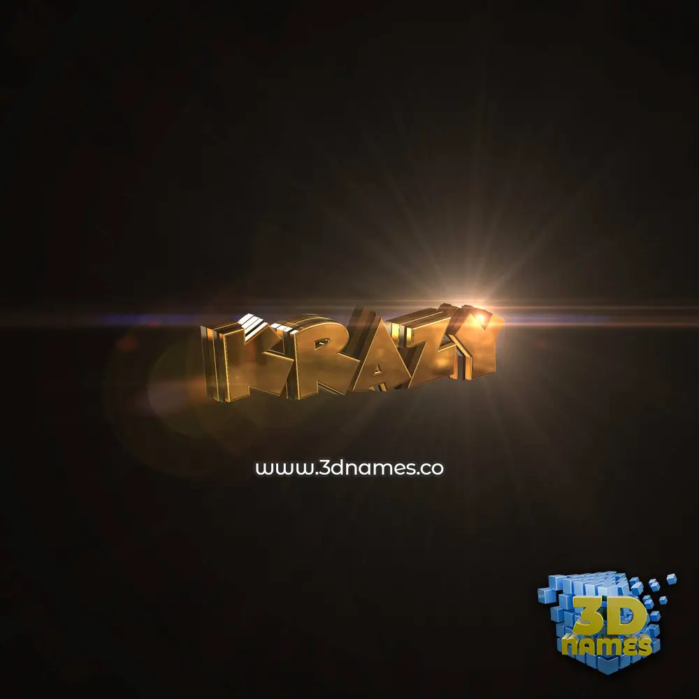 krazy in Golden Sparkle style - 3D name wallpaper