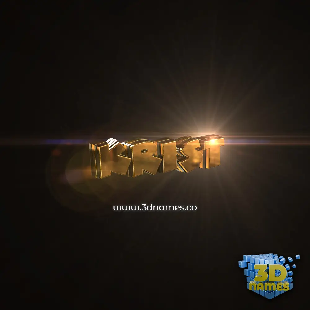 krist in Golden Sparkle style - 3D name wallpaper